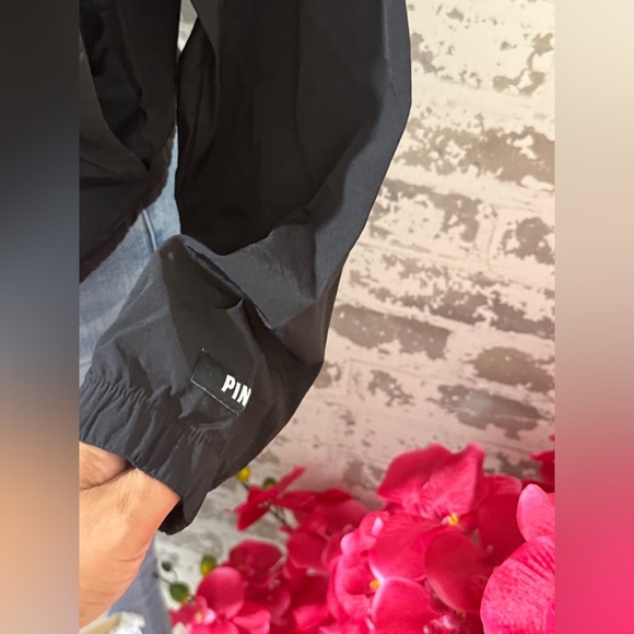 Victoria's Secret PINK Anorak Black Mock Neck Windbreaker Hood - Picture 4 of 8